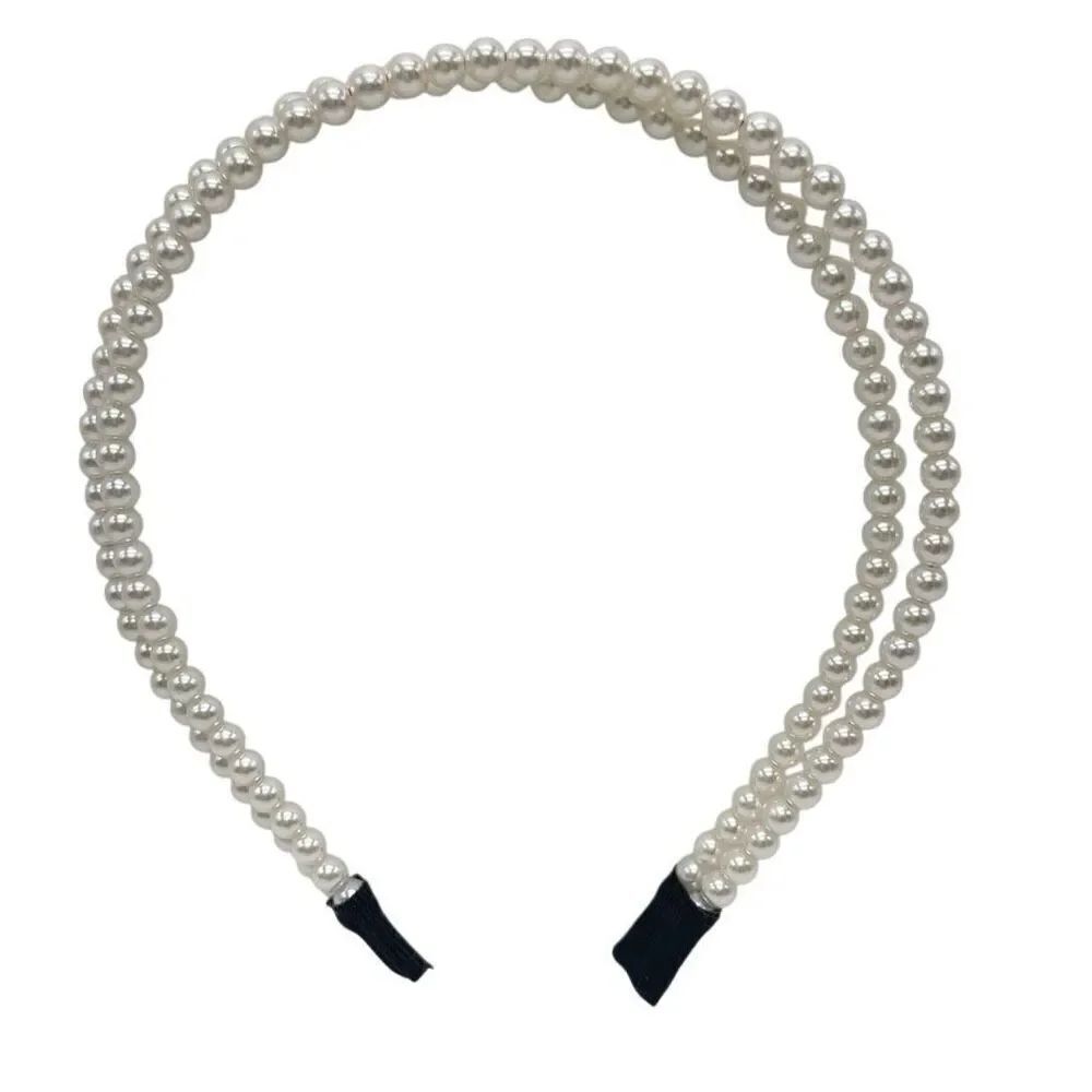 Double Faux Pearl Lightweight Headband – Elegant Women’s Hair Accessory